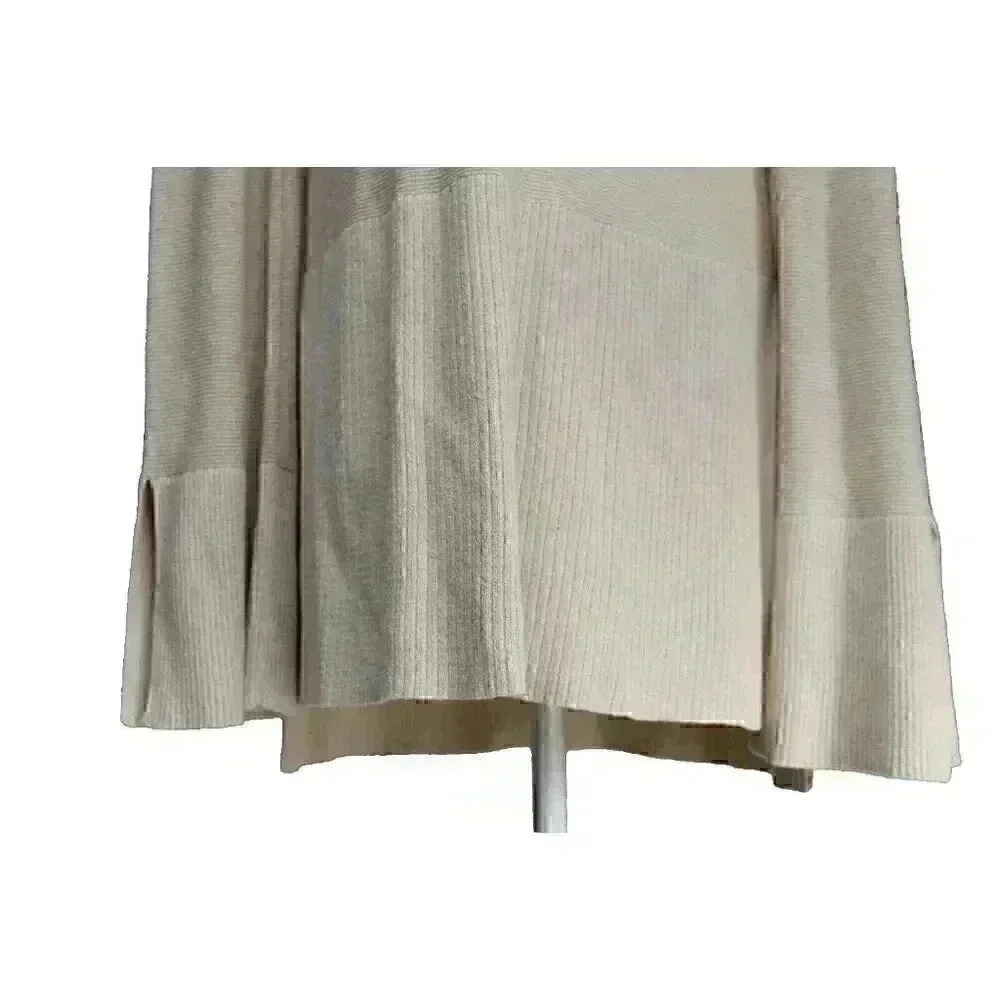 NWT Free People Women's Large Crisscross V-Neck Long Sleeve Tunic Sweater Cream - Picture 8 of 16